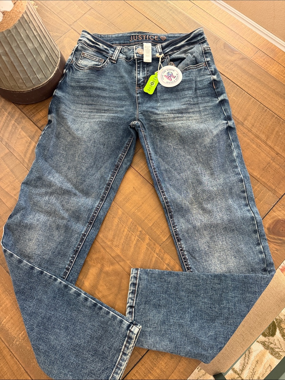 Justice Girls Medium Wash Straight Leg Jeans